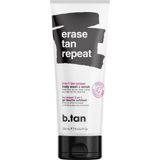 Borrador de bronceado, Exfoliante 2 en 1.