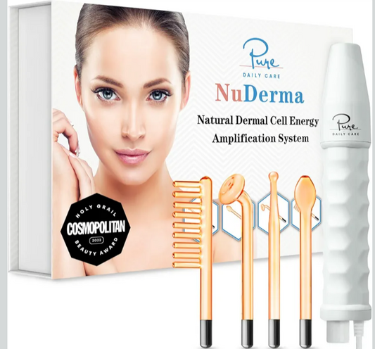NuDerma - Máquina portátil de terapia de piel, con neón, antienvejecimiento, estiramiento de la piel, reducción de arrugas, círculos oscuros, aclaración.